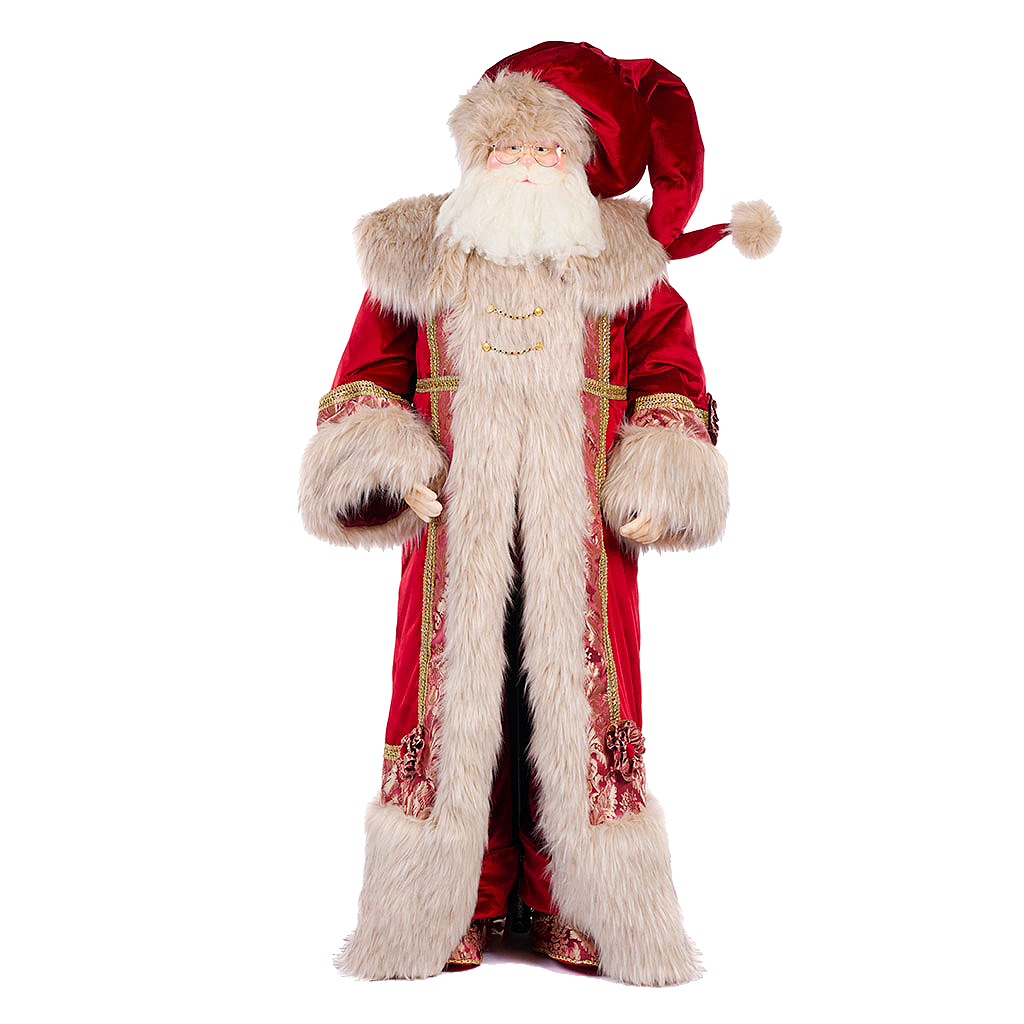 Life Size North Pole Brocade Santa Figure 6ft