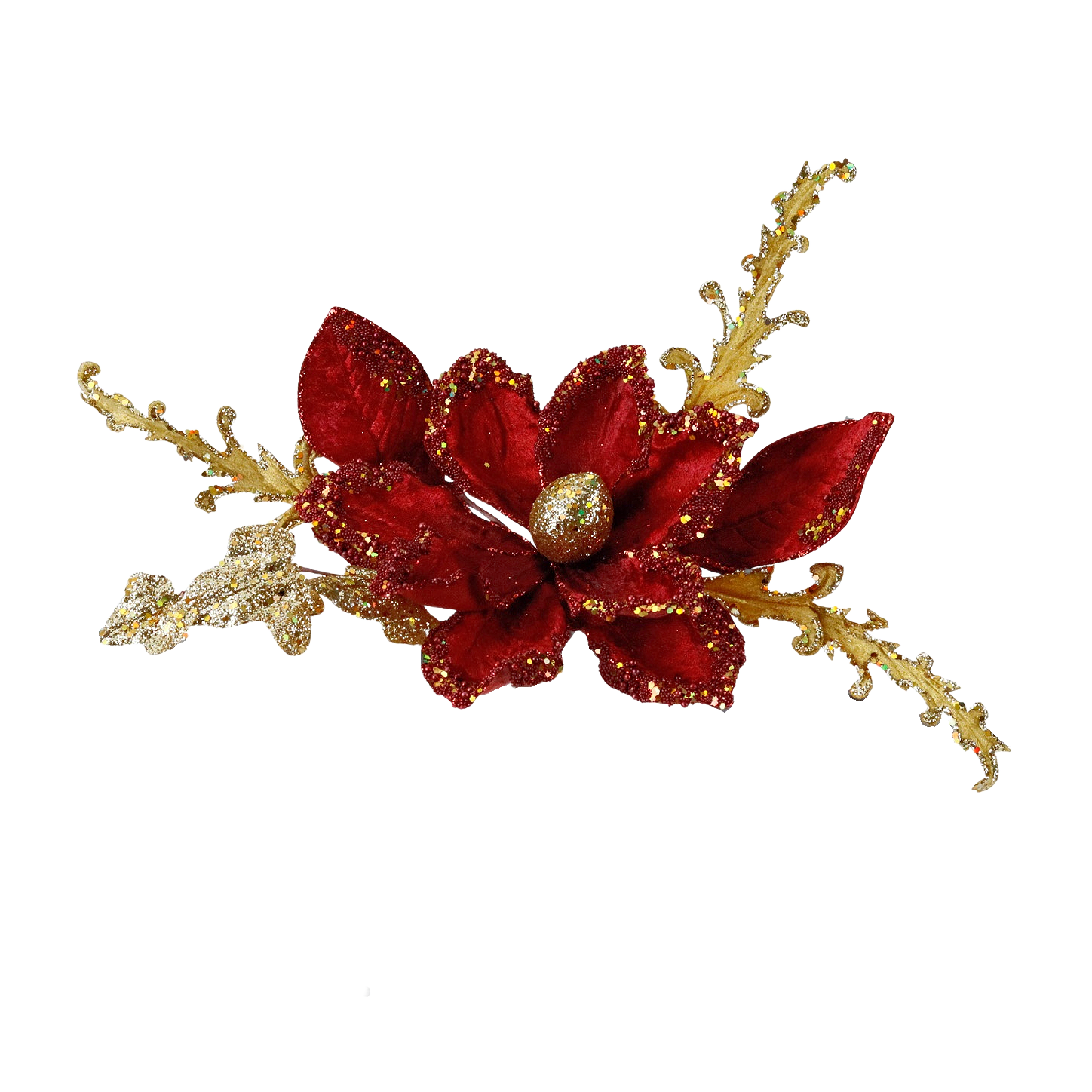 Set of two Royal Acanthus Florals by Goodwill Belgium in red and gold velvet