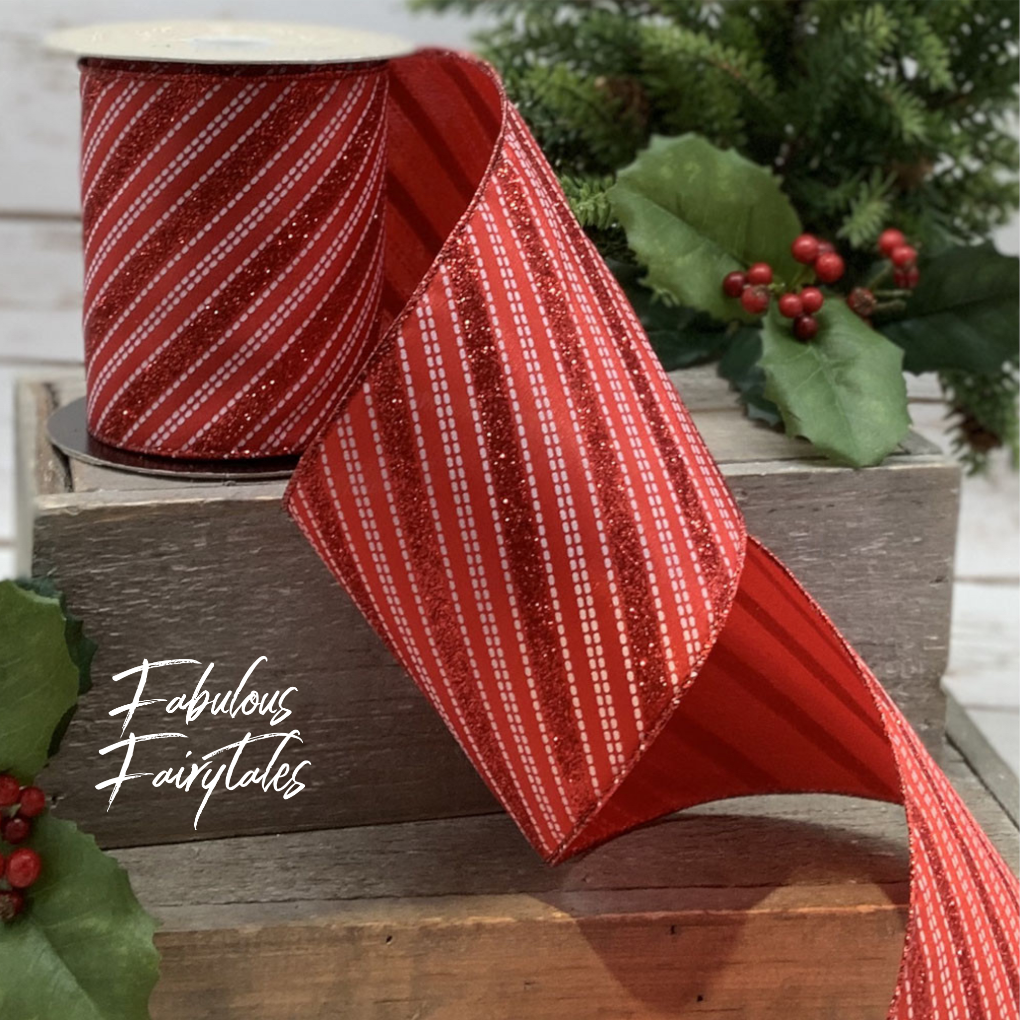Striped Ribbon Presents Stripe Red And Silver Ribbons