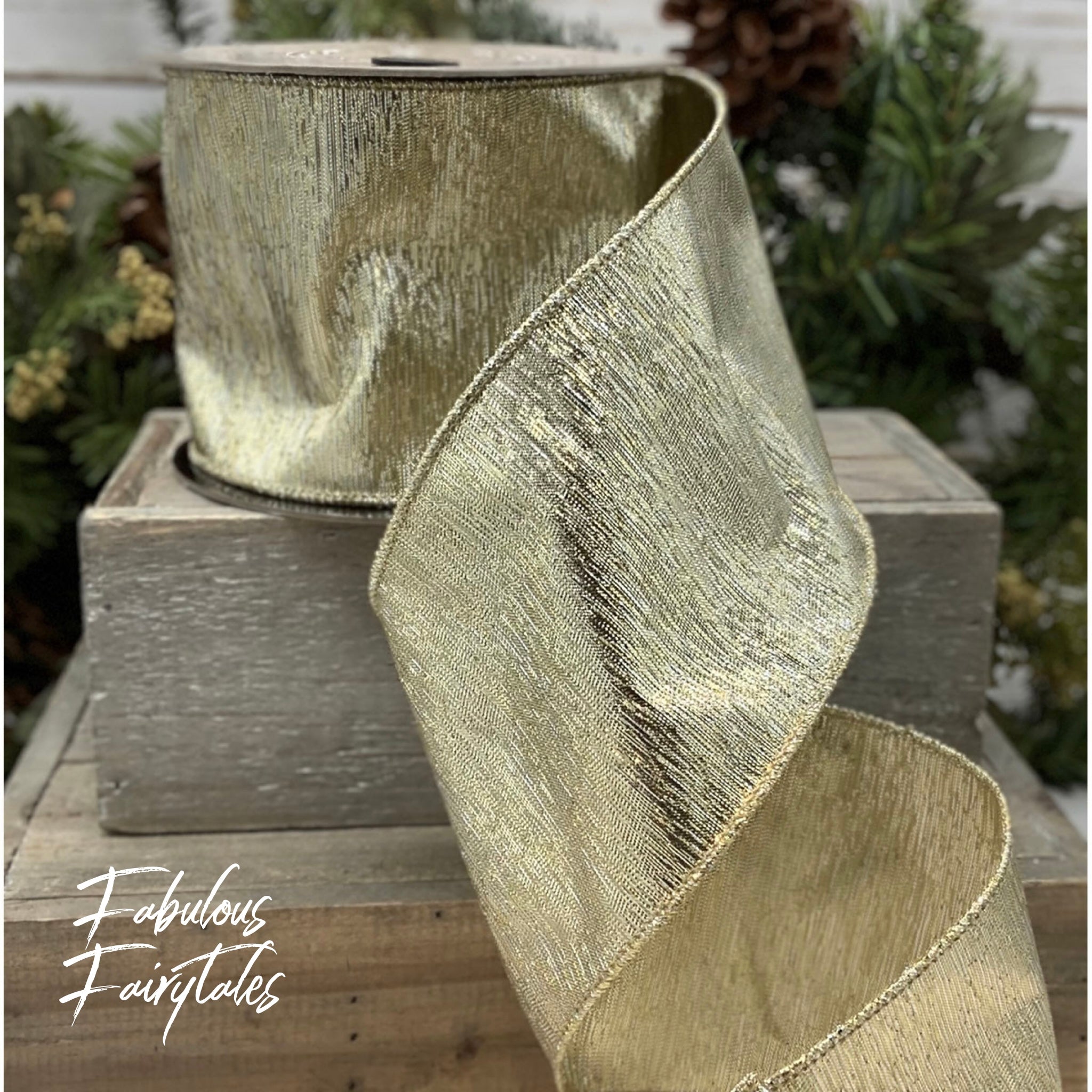 D Stevens Double Gold Metallic Luxury Christmas Ribbon Shop - Fabulous ...