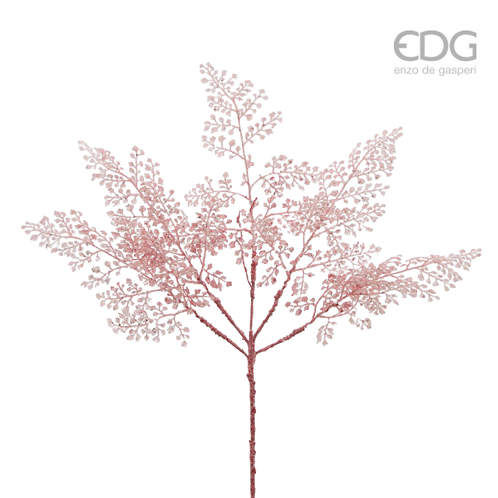 EDG Candy Pink Glitter Fern Foliage Stem