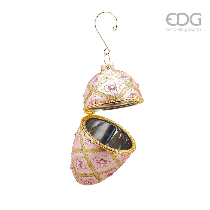 EDG Candy Rose Glass Christmas Ornaments