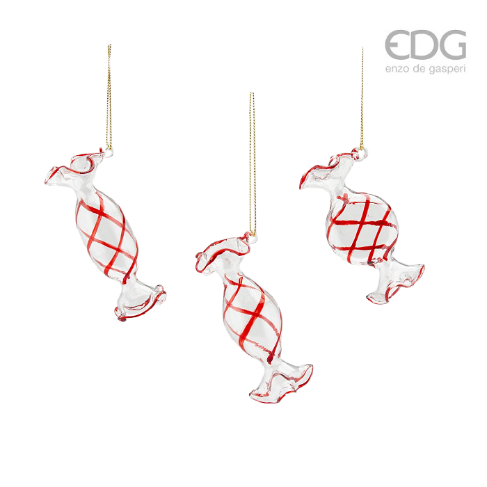EDG Red Caramel Candy Glass Trio
