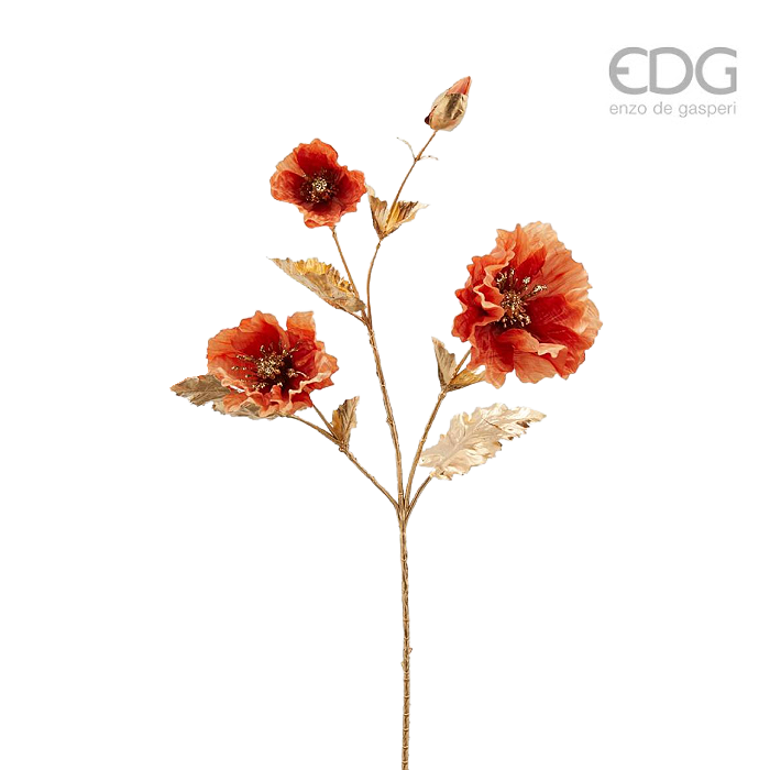 EDG Rust Poppy Artificial Floral Stem 