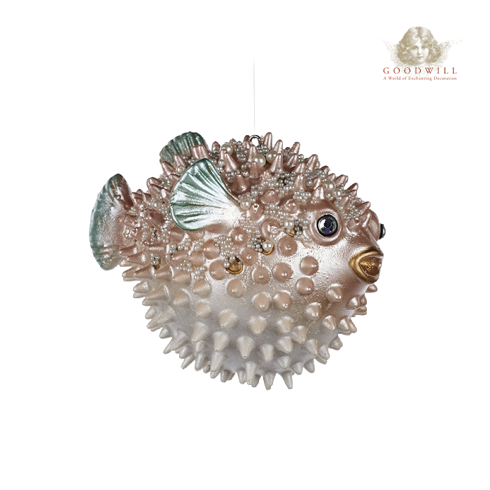 Goodwill Belgium Pearl Pufferfish Mermaid Ornament