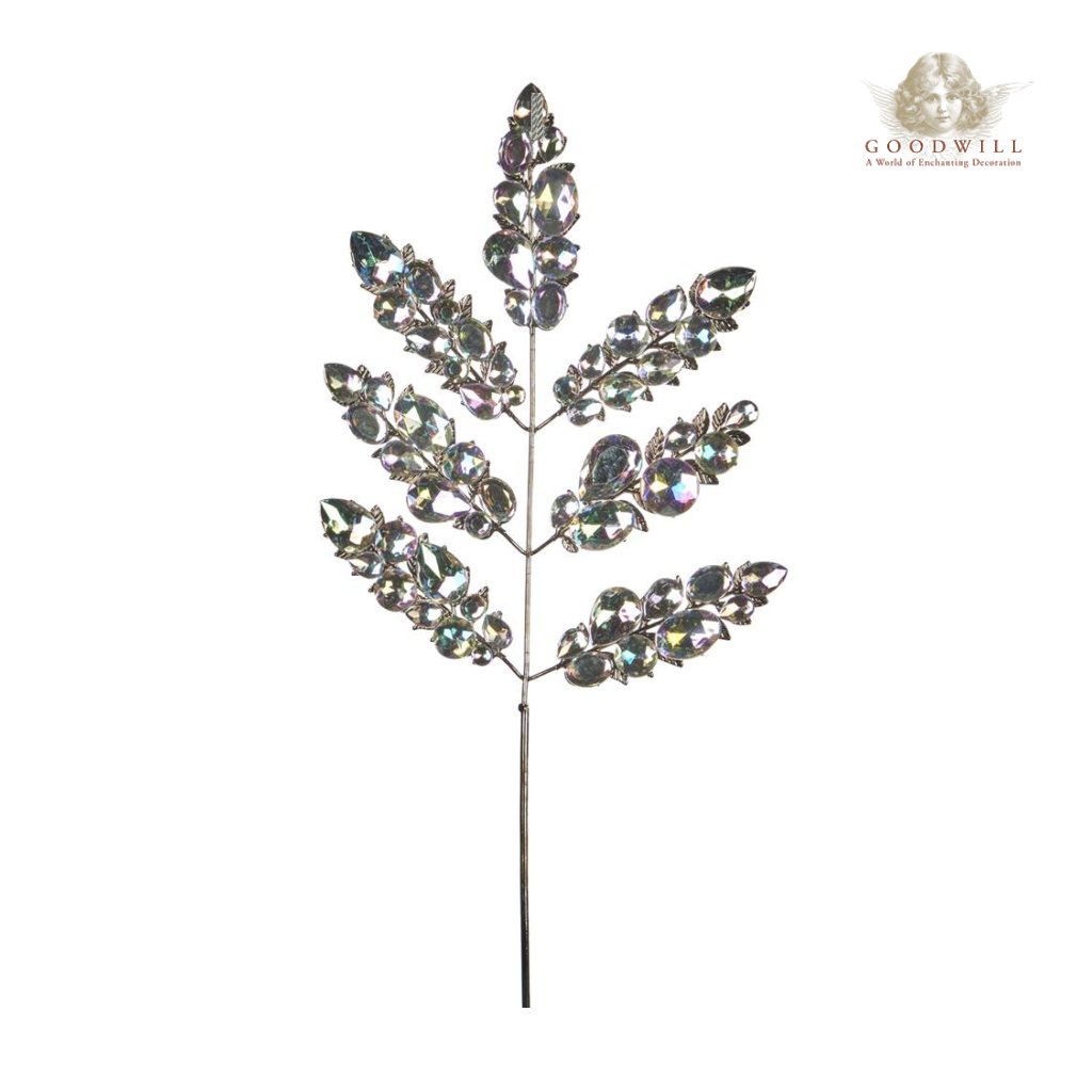 Goodwill Belgium Iridescent Jewel Leaf Decor Stem