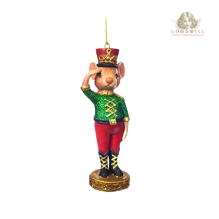 Goodwill Belgium Saluting Nutcracker Mouse Christmas Ornament