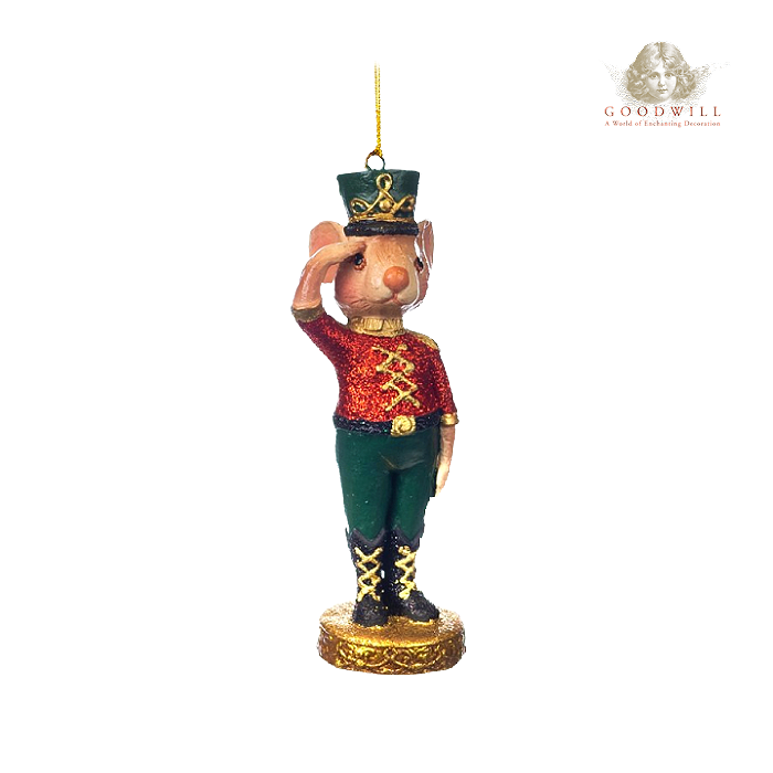 Goodwill Belgium Saluting Nutcracker Mouse Holiday Decorations