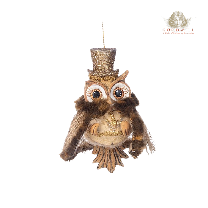 Winter Fairies Owl Ornament 4.75"