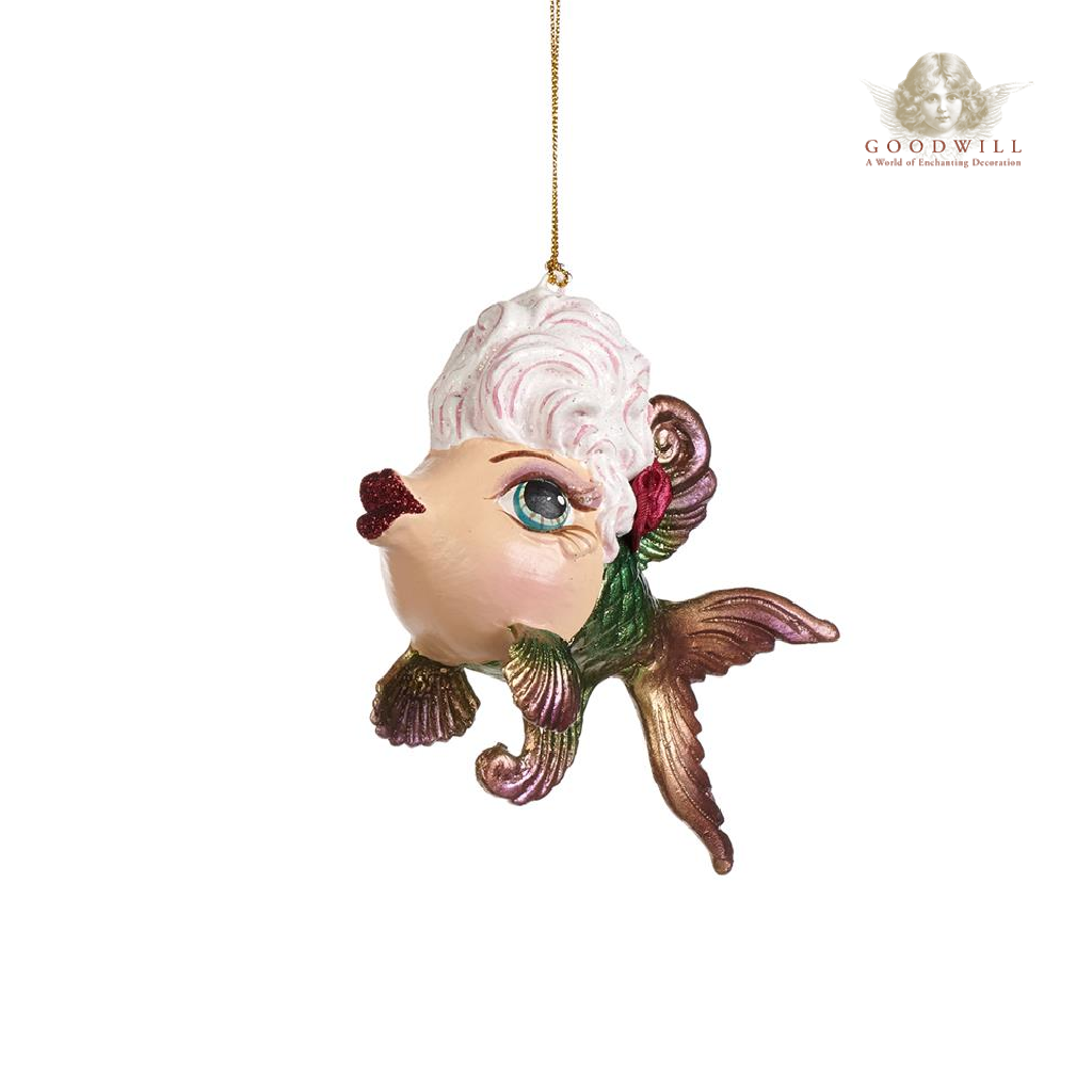 Aqua Baroque Lyra Fish Ornament 12.5cm