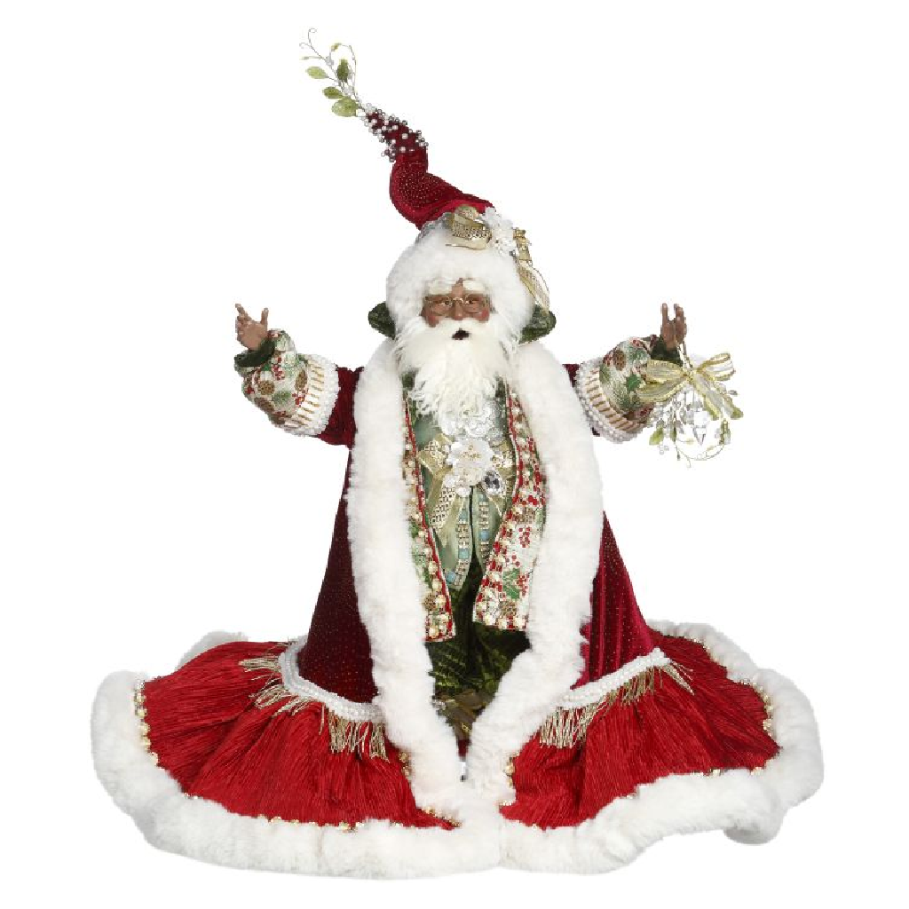 Mark Roberts Black Mistletoe Santa Christmas Display Doll