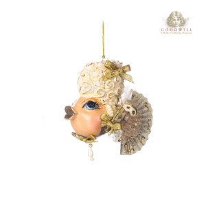 Goodwill Belgium Masked Ball Fan Fish Christmas Ornament